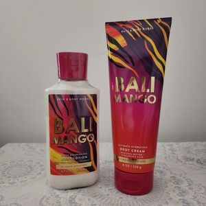 Bath & Body Works Bali Mango Body Lotion and Cream Set - Vibrant Red and Orange